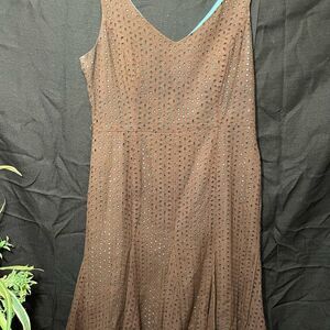 Gabrielle Skye Brown Eyelet Dress